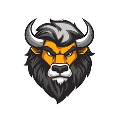 Fototapeta premium Powerful Buffalo Mascot Logo. Concept of Strength, Courage, and Determination.