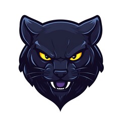 Fototapeta premium Angry Black Cat Head Mascot Logo