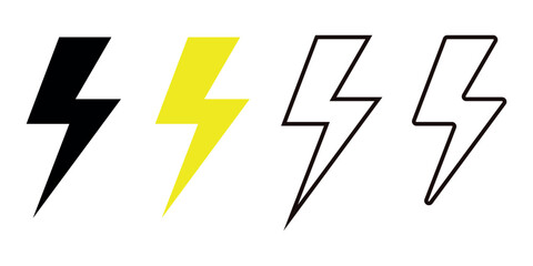Lightning icon collection lightning symbol