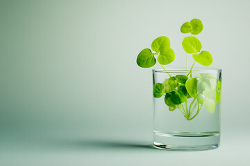 Delicate Green Plant in a Glass - Nature's Serenity
