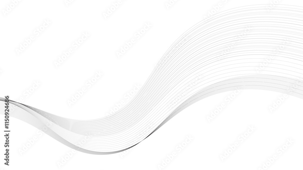 Poster wave lines flowing white background. elegant smooth curvy lines. abstract wave lines on white backgr