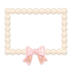Coquette 3D Square Frame Pearl