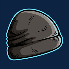 classic style winter hat isolated colored drawing line art style sketch vintage design illustration