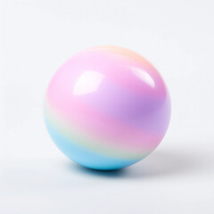 Obraz premium Colorful Pastel Three-Dimensional Ball on White Surface 