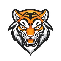 Fototapeta premium Tiger Head Logo. Powerful and fierce tiger mascot design.