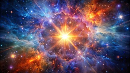 Cosmic Explosion A Stellar Burst in a Vibrant Nebula