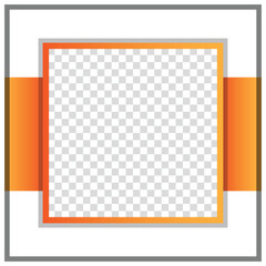 Twibbon Abstract Frame Design with Orange and Grey Gradient for Creative Projects