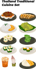 Thailand Traditional Cuisine Illustration