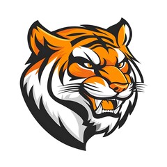 Obraz premium Tiger Head Mascot Logo. Powerful and fierce tiger head graphic design.
