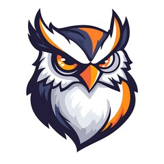 Obraz premium Angry Owl Mascot Logo. Aggressive Cartoon Owl Head Graphic Design.