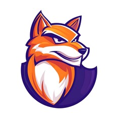 Obraz premium Cartoon Fox Mascot Logo. Concept of cunning, cleverness, and wildness.