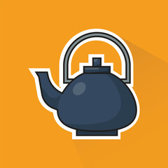 Illustration of Teapot in Flat Design