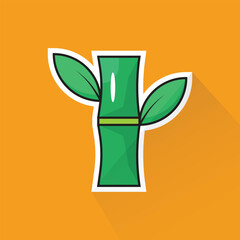 Illustration of Bamboo in Flat Design