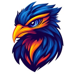 Obraz premium Colorful stylized eagle head logo. Concept of power, strength, and freedom.