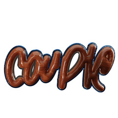 couple lettering 3d