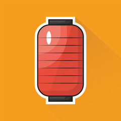 Illustration of Japanese Lantern in Flat Design