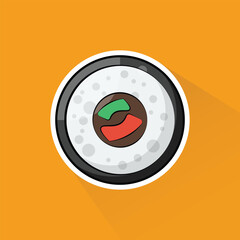 Illustration of Sushi in Flat Design
