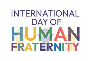 International day of human fraternity banner design.