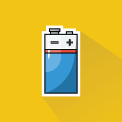 Illustration of Square Battery in Flat Design