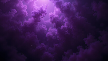 Mystical purple clouds in dark atmosphere, dramatic and moody abstract background