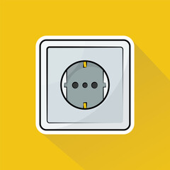 Illustration of Electrical Socket in Flat Design