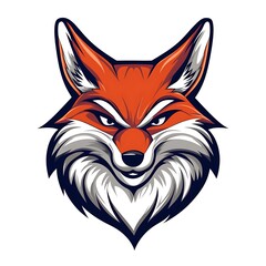 Obraz premium Angry Fox Head Mascot. Aggressive Animal Logo Design.
