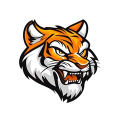 Tiger Head Mascot Logo. Concept of Strength, Power, and Wildness.