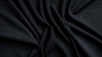 Fototapeta premium Black textured fabric with a subtle woven grid pattern, suitable for backgrounds, design elements, and textile concepts in creative projects