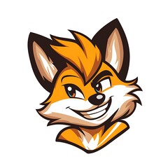 Cartoon Fox Mascot Head.  Cute and Playful Fox Character.
