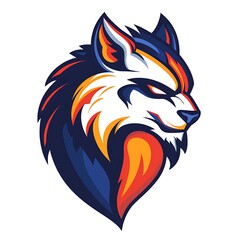 Fototapeta premium Aggressive Wolf Mascot Logo. Fierce Animal Graphic Design.