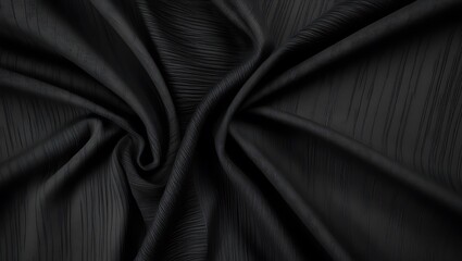 Fototapeta premium Black textured fabric with a subtle woven grid pattern, suitable for backgrounds, design elements, and textile concepts in creative projects