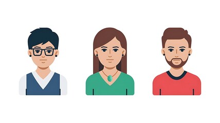 Fototapeta premium Set of people icons male and female character.