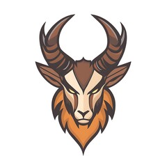 Stylized Antelope Head Logo. Concept of Strength, Power, and Wildlife.