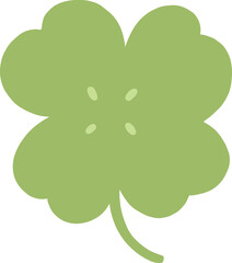 a green four leaf clover on a transparent background.eps