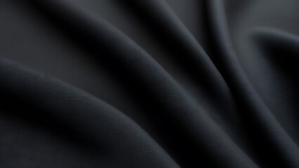 Fototapeta premium Black textured fabric with a subtle woven grid pattern, suitable for backgrounds, design elements, and textile concepts in creative projects