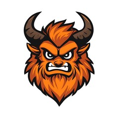 Angry mythical creature head. Mascot design for sports team or game.