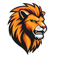 Obraz premium Lion Mascot Logo. Powerful and Majestic Animal Head.