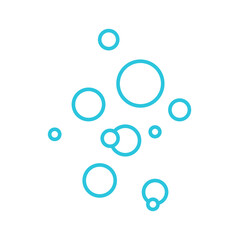 Particles of Inspiration. Isolated on white background. Blue icon set.