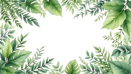 Springtime Invitation Illustration on White with copy-space. Beautiful Natural Watercolour Artwork.