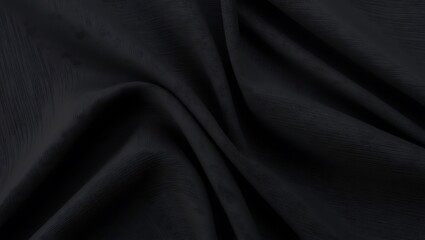 Fototapeta premium Black textured fabric with a subtle woven grid pattern, suitable for backgrounds, design elements, and textile concepts in creative projects