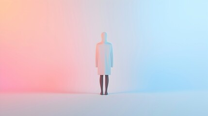 Obraz premium Minimalist Figure on Gradient Background