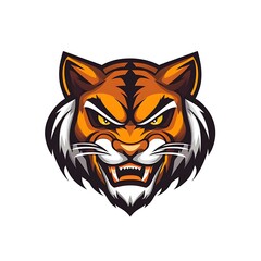 Fototapeta premium Tiger Mascot Head, Sport Logo, Wild Animal