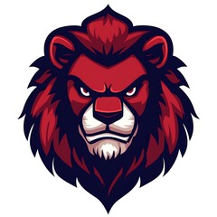 Obraz premium Red Lion Mascot Logo. Powerful and fierce animal head graphic design.