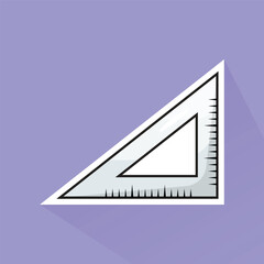 Illustration of Triangle Ruler in Flat Design
