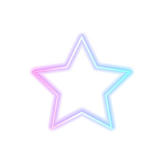 Neon star. Isolated on white background.