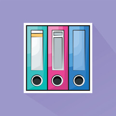Illustration of Binder in Flat Design