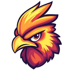 Obraz premium Fiery Bird Head Logo Design. Concept of power, strength, and energy.