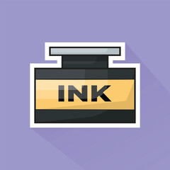 Illustration of Ink Bottle in Flat Design