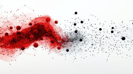 Fototapeta premium Dynamic Flow of Red and White Blood Cells - Symbol of Life and Health on White Background