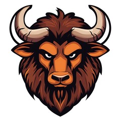 Obraz premium Powerful Bison Head Mascot. Animal Mascot Design.